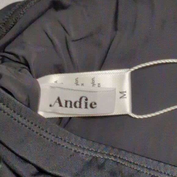 NWT Andie Black Nantucket One Shoulder One Piece Swimsuit Size M - Picture 4 of 8